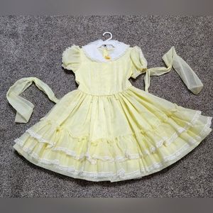 Vintage Sweet N Sassy  Girl Dress Sheer Ruffle Lace